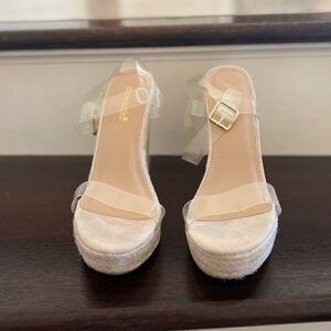 Clear Strap Wedges - Like New